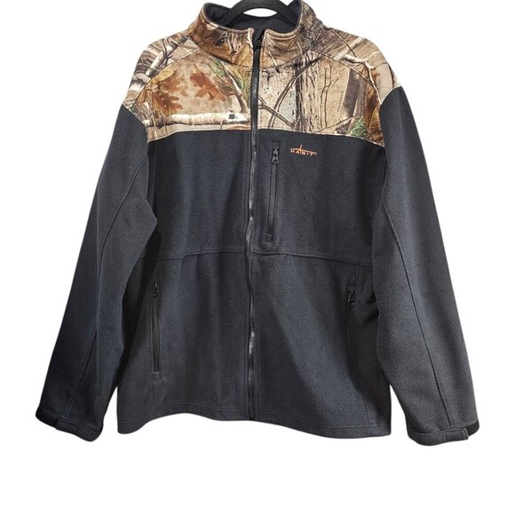Habit Realtree Camo Fleece Full-Zip Long-Sleeve Mossy Oak Windproof Jacket - Picture 1 of 11
